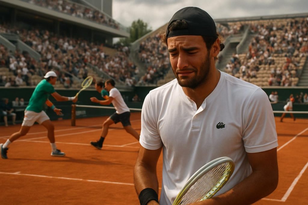 roland-garros : matteo berrettini quitte le tournoi en larmes, tandis qu'arnaldi et cobolli s'affrontent dans une demi-finale 100 % italienne pleine d'émotions et de suspense.