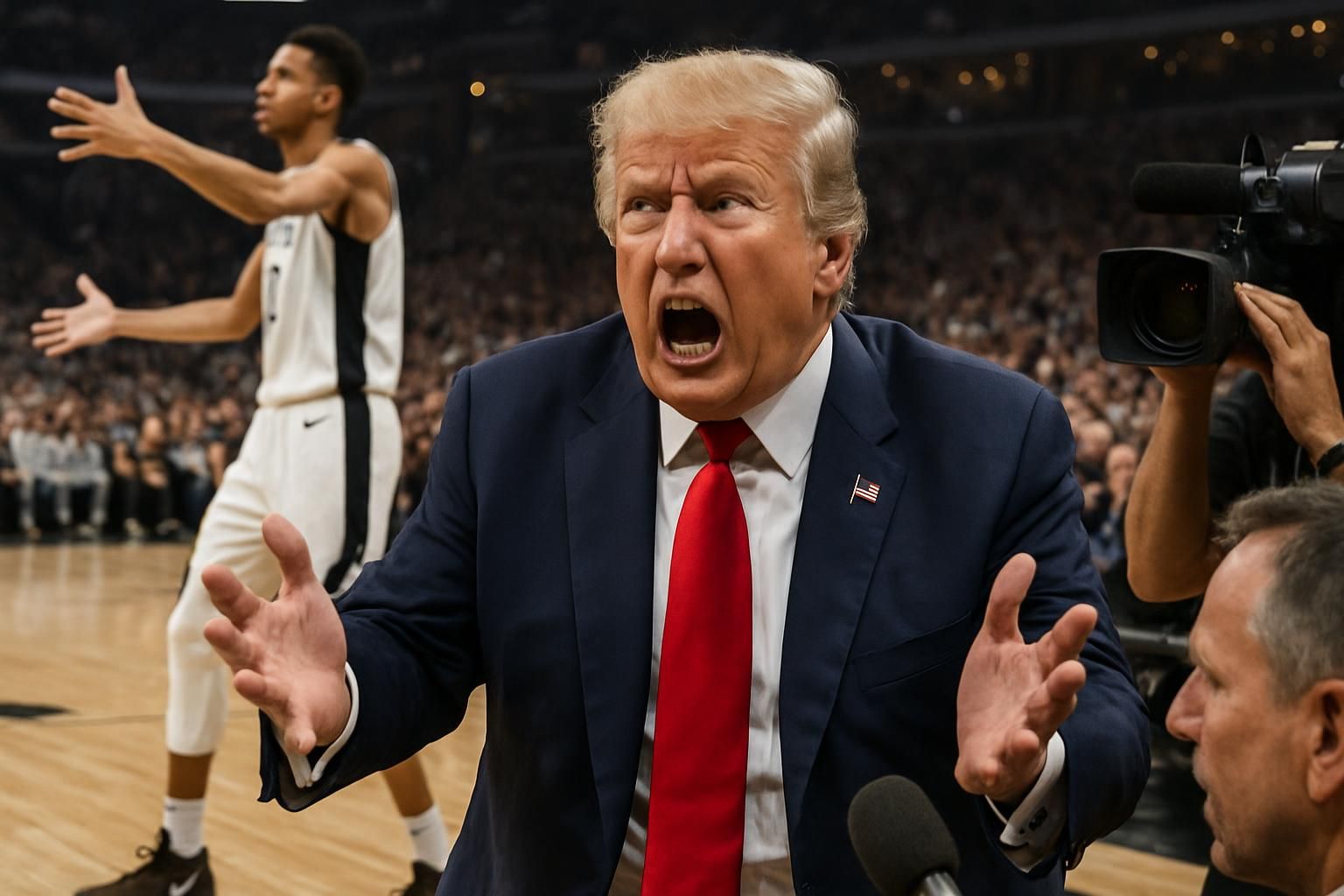 trump exprime sa vive contestation contre l'arbitrage après une faute non sifflée de wembanyama lors des finales nba, suscitant de nombreuses discussions autour de l'équité du match.