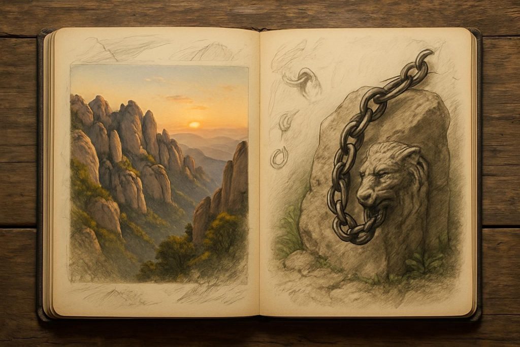 explorez montserrat à travers un carnet de voyage illustré captivant, dévoilant les légendes enchaînées qui jalonnent ce site mystique et enchanteur.