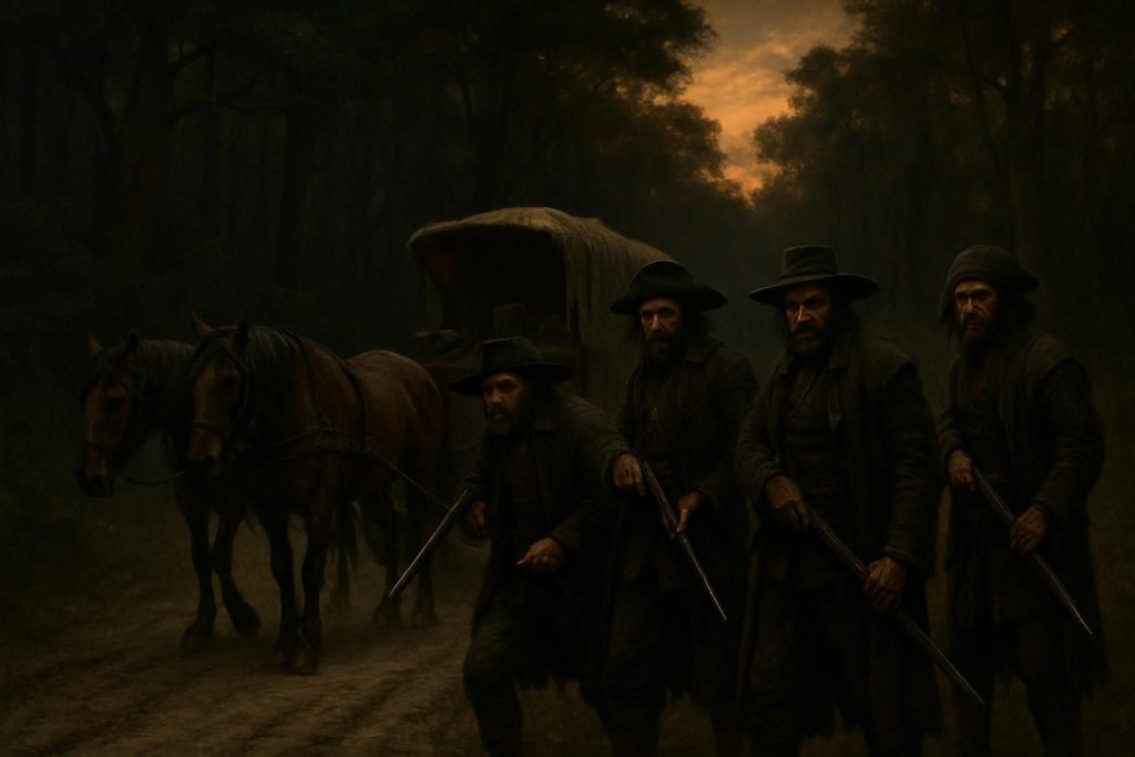 découvrez le premier épisode de 'chroniques d'antan' et plongez dans l'univers redoutable des brigands de grand chemin, ces hors-la-loi qui semaient la terreur sur les routes autrefois.