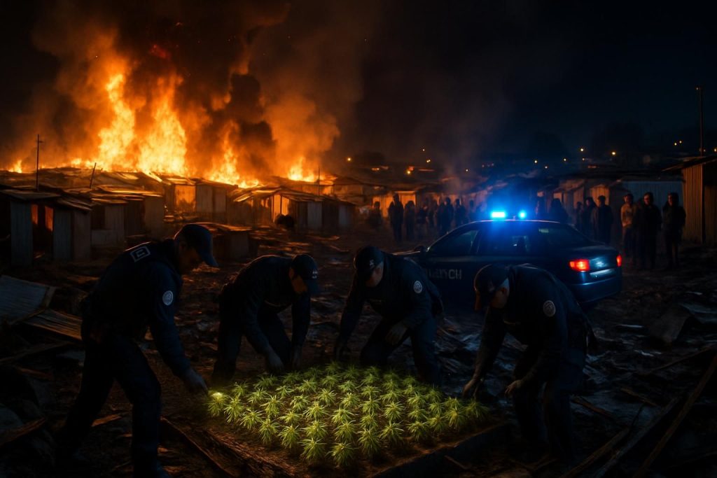 un incendie ravage le plus grand bidonville de france, où la police découvre à leur grande surprise 200 plants. retrouvez tous les détails de cet événement choc.