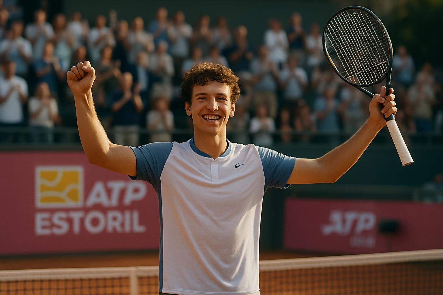 luca van assche célèbre son premier succès en atp à estoril après une victoire marquante contre alexander blockx, un moment inoubliable à savourer pleinement.