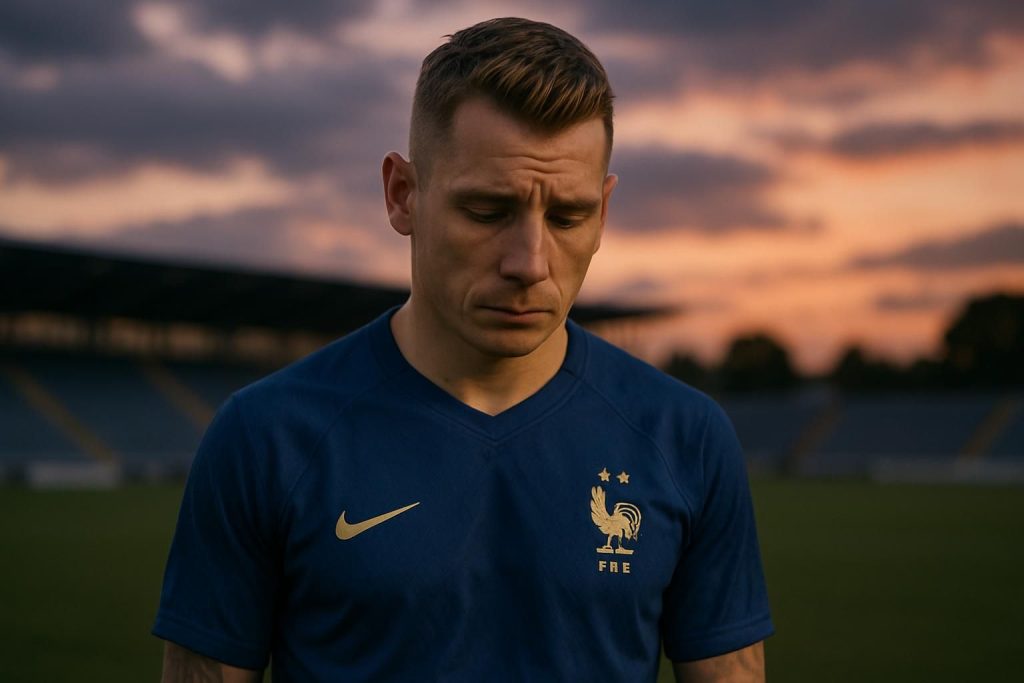 lucas digne s'exprime avec émotion après l'élimination de la france en coupe du monde 2026, partageant sa première déception, tournée vers lui-même.