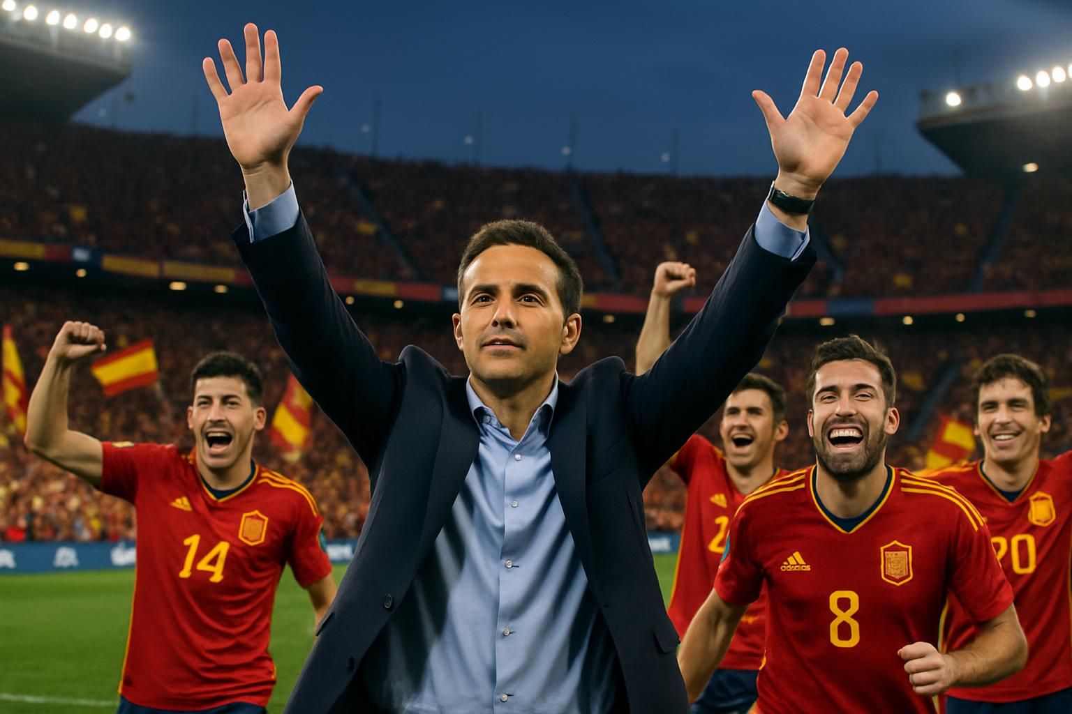luis de la fuente félicite ses joueurs après la victoire de l’espagne contre la france, soulignant leur capacité à transformer l’impossible en un jeu d’enfant.