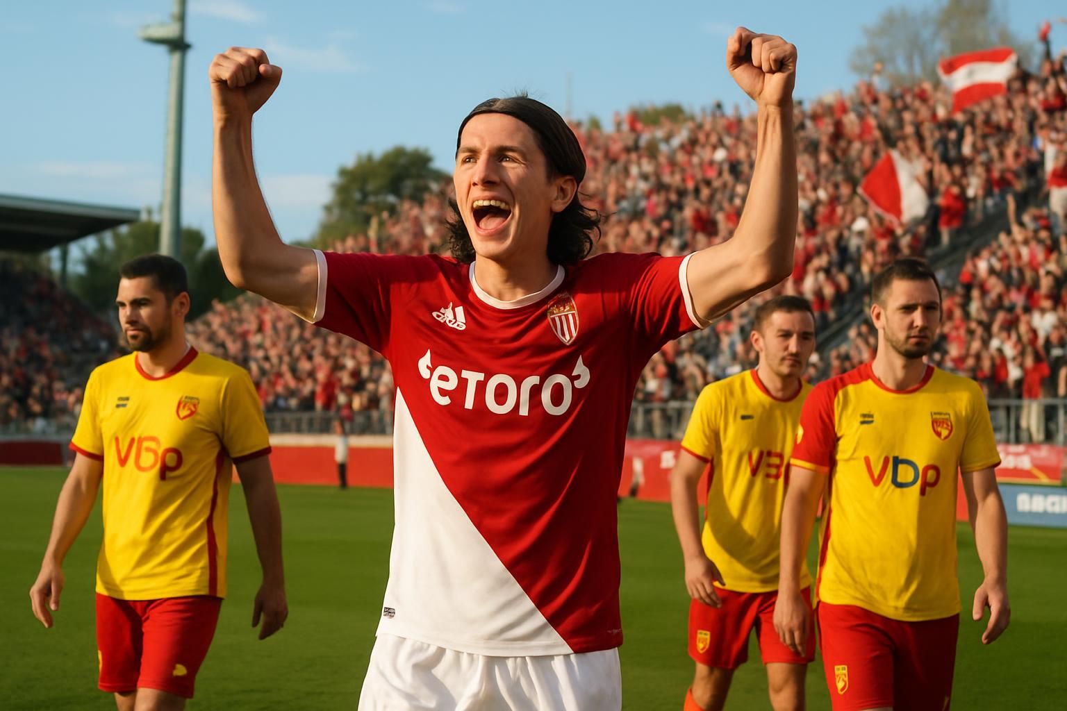 monaco s'impose largement face à saint-priest en match amical, avec une performance remarquable de filipe luis qui signe sa première victoire avec brio.