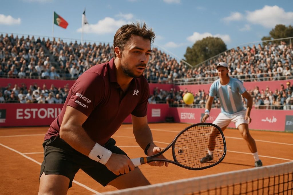 stan wawrinka affronte le fils de jorge burruchaga, légende argentine de la coupe du monde 1986, lors d'un match passionnant sur les courts d'estoril.