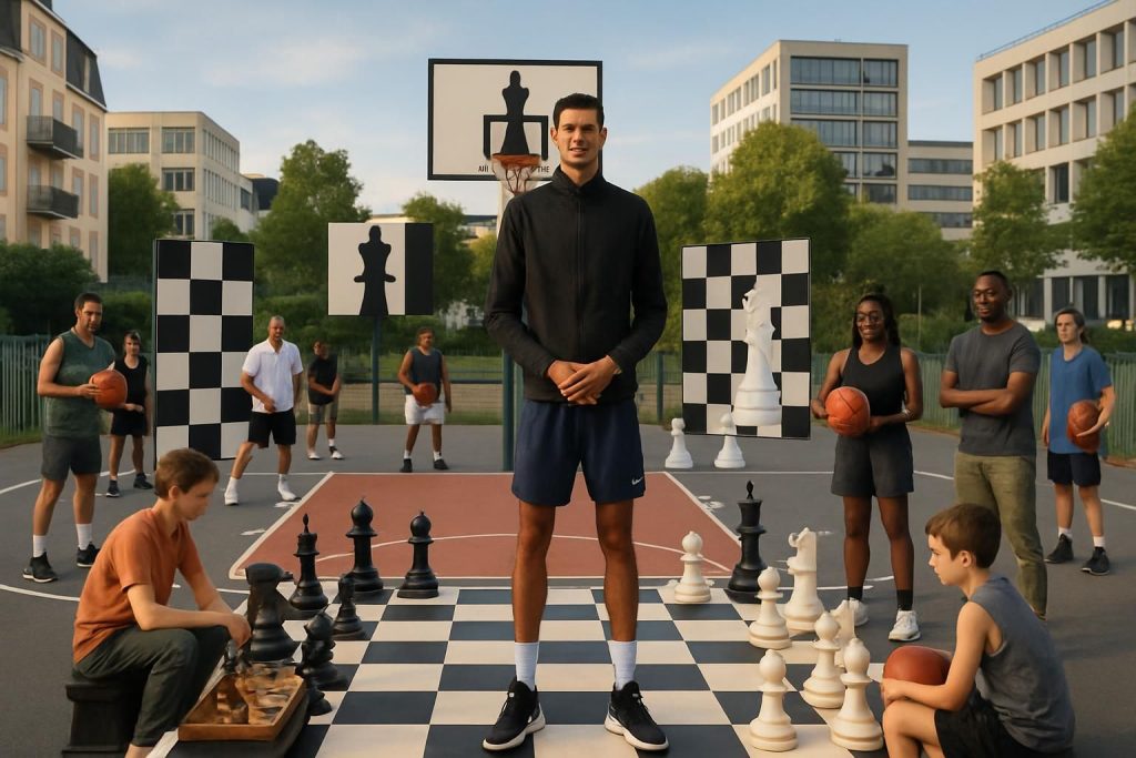 victor wembanyama inaugure la deuxième édition de « hoop gambit », un événement unique mêlant basket-ball et échecs au chesnay et à nanterre, alliant sport et stratégie pour tous les passionnés.