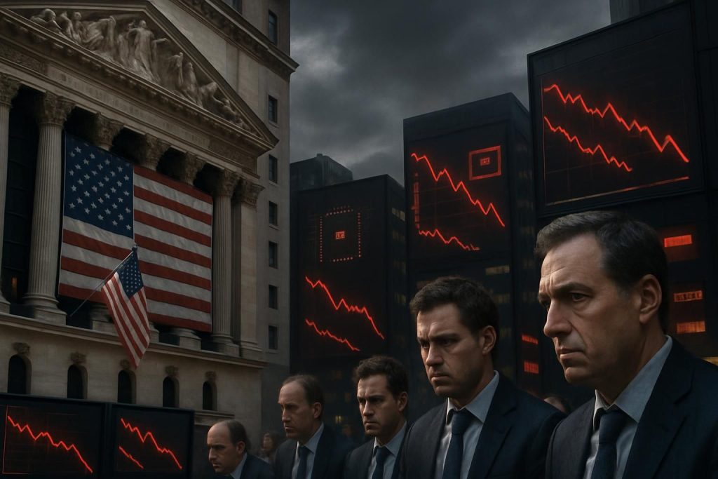 wall street termine en baisse en raison des tensions géopolitiques, tandis que les investisseurs attendent avec impatience les résultats importants des entreprises technologiques.