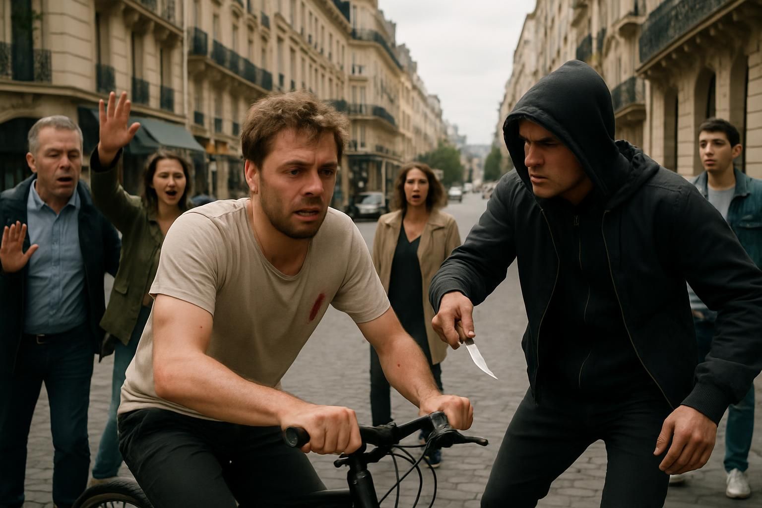 à paris, un cycliste a été victime d'une attaque au couteau à la suite d'un différend sur la route, soulignant les tensions entre usagers de la circulation.