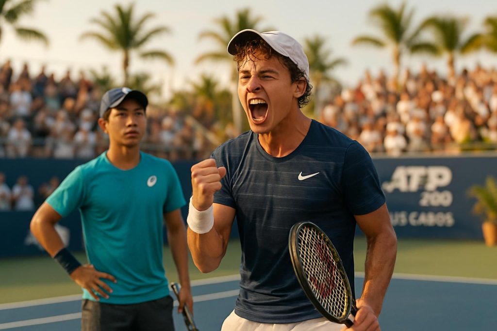 arthur gea s'impose face à coleman wong et se qualifie pour la finale de l'atp 250 de los cabos, promettant un duel intense pour le titre.