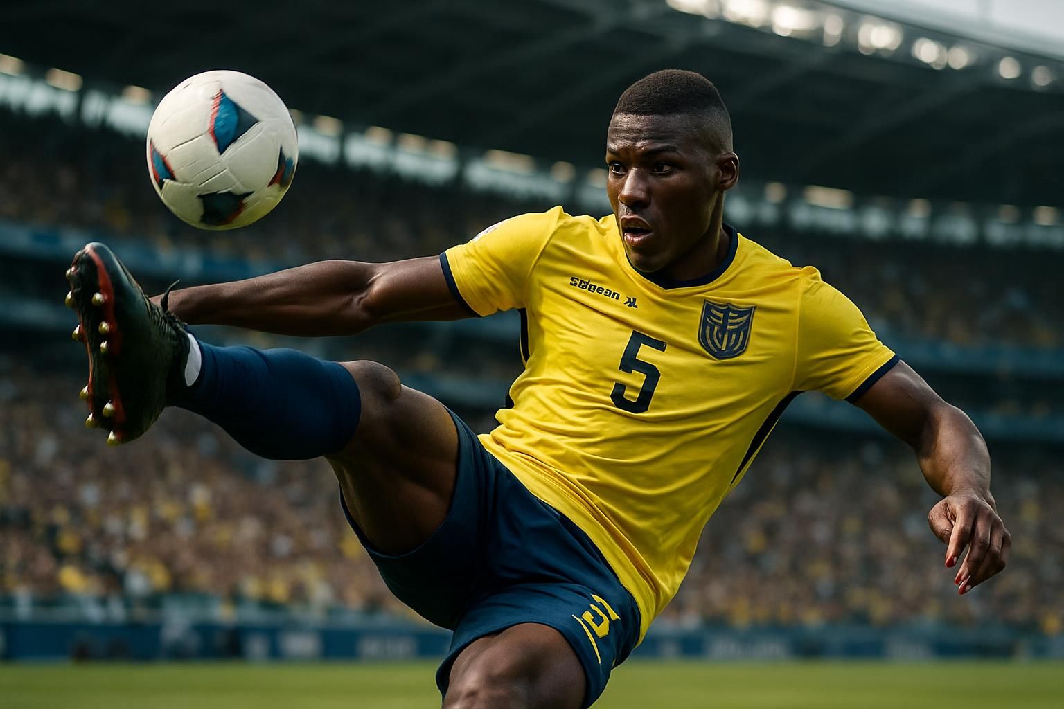 admirez l'impressionnante reprise de volée de moisés caicedo capturée en images spectaculaire, mettant en valeur son talent et sa précision sur le terrain.