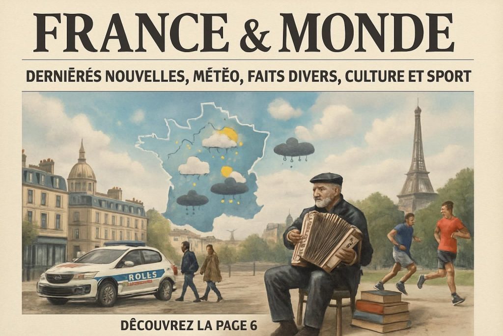 consultez la page 6 pour les dernières nouvelles de france et du monde : météo, faits divers, culture et sport à jour.