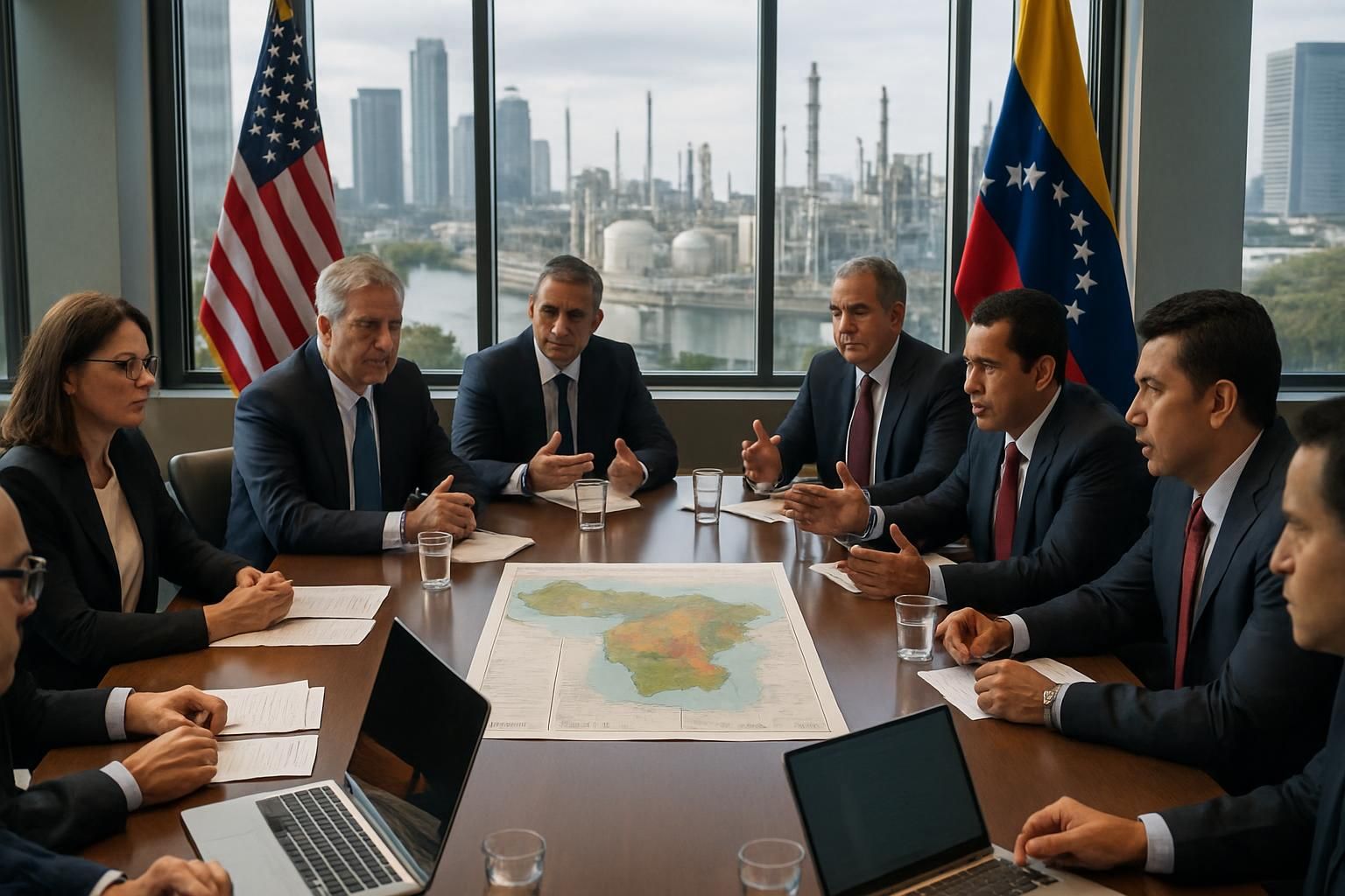 analyse géopolitique des négociations entre les états-unis et caracas visant à contrôler d'importantes réserves pétrolières, enjeux et implications internationales.