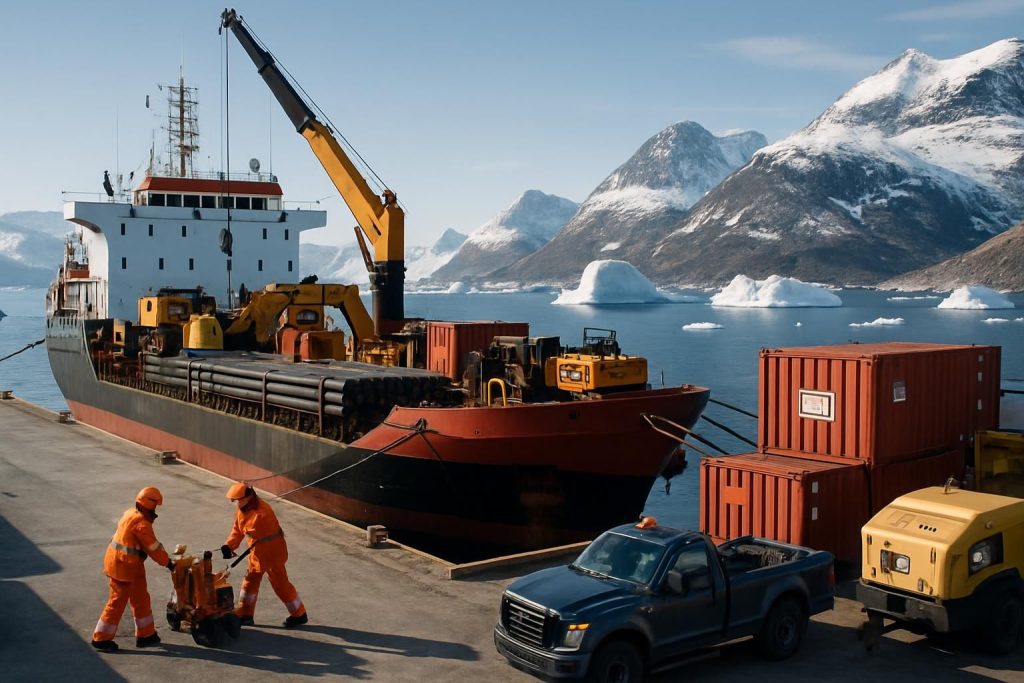 une société liée à donald trump expédie du matériel de forage vers le groenland, suscitant des interrogations sur les ambitions économiques et géopolitiques sur l'île arctique.