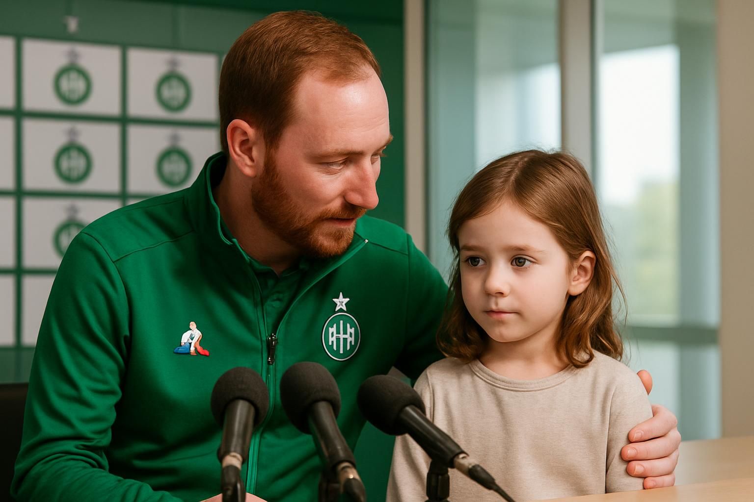 Ian Cathro, entraîneur de Saint-Étienne, interpelle tendrement sa fille en pleine conférence de presse : « Il y a les journalistes, dis bonjour »