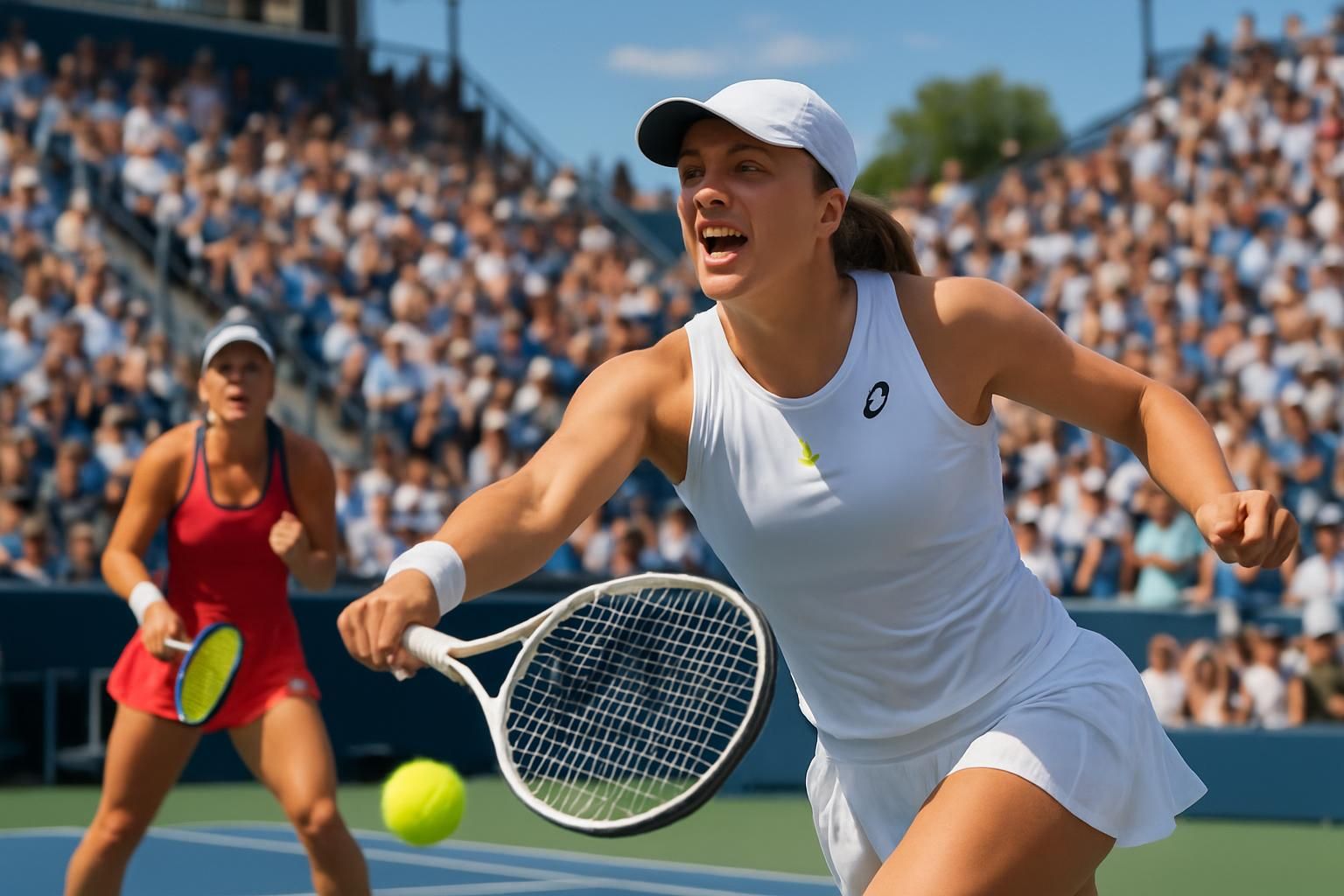 iga swiatek s'impose face à marta kostyuk et se qualifie pour les quarts de finale du wta 1000 de toronto, poursuivant sa quête vers le titre.