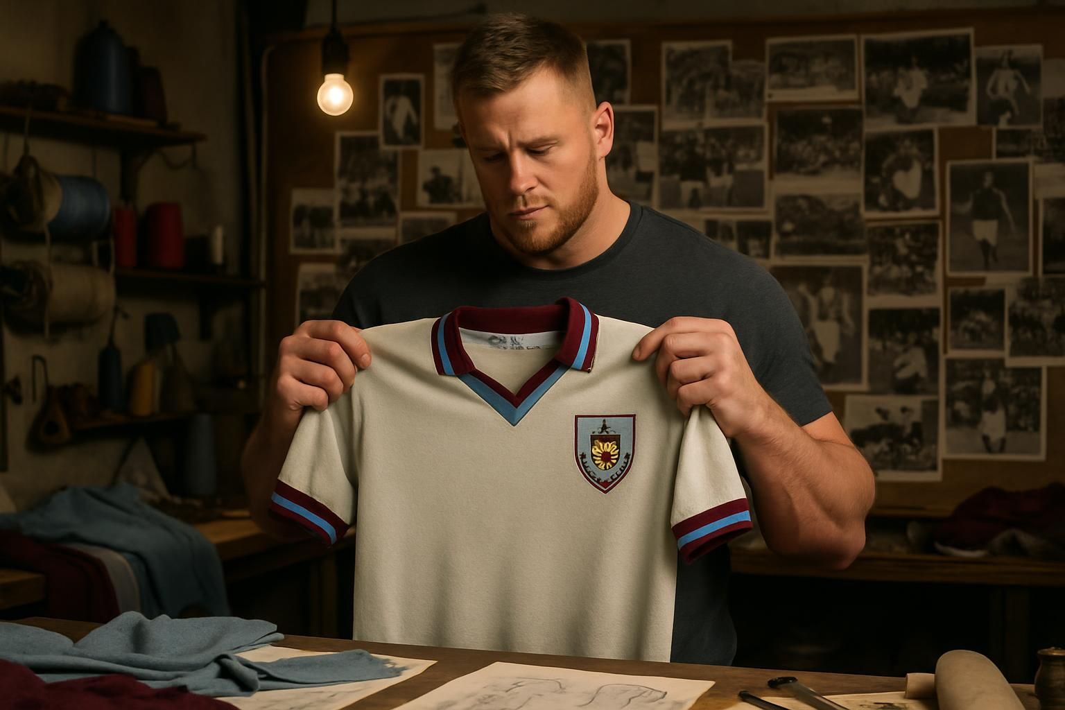 découvrez comment j.j. watt, icône de la nfl, s'est inspiré et a passé près de deux ans à créer le maillot extérieur rétro de burnley, mêlant passion sportive et design unique.