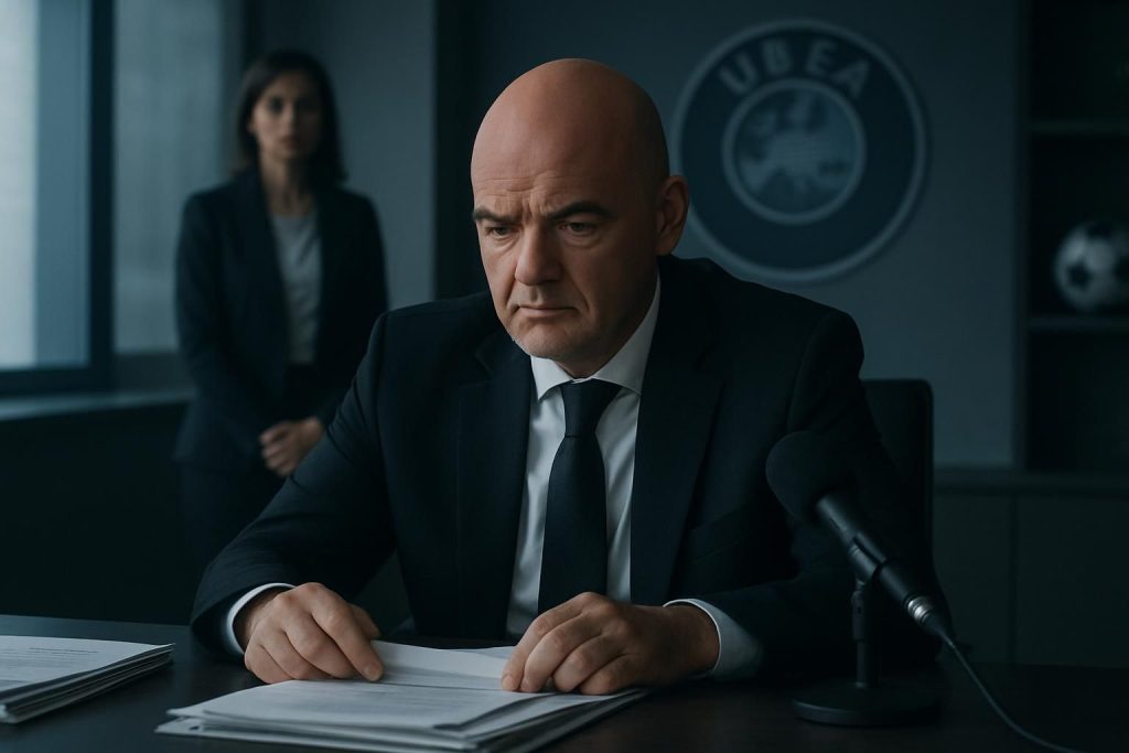 l'uefa lance une enquête concernant gianni infantino après des révélations sur un accord financier lié à une ancienne employée et une relation présumée, suscitant de nombreuses interrogations.