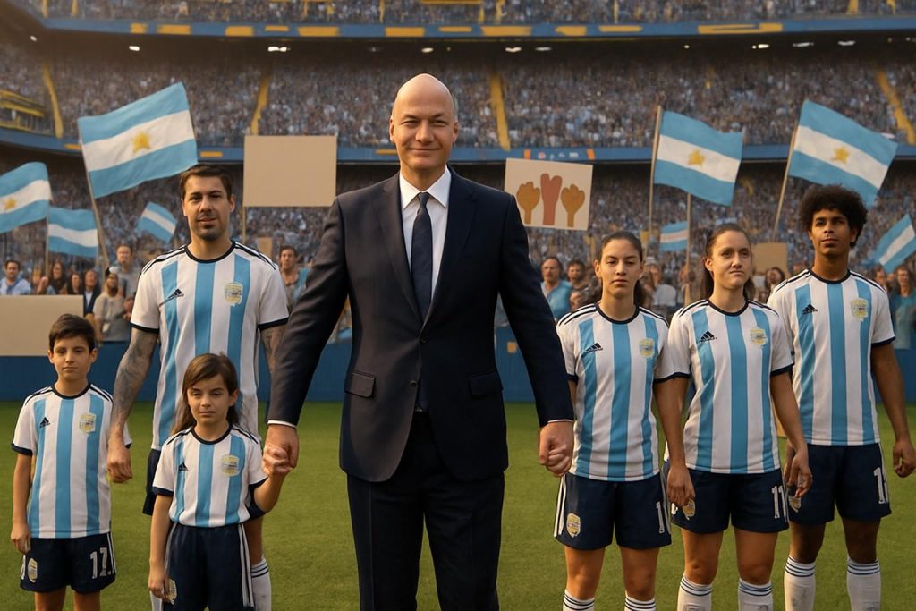 la fédération argentine exprime son soutien à gianni infantino pour promouvoir un football plus juste, inclusif et accessible à tous.