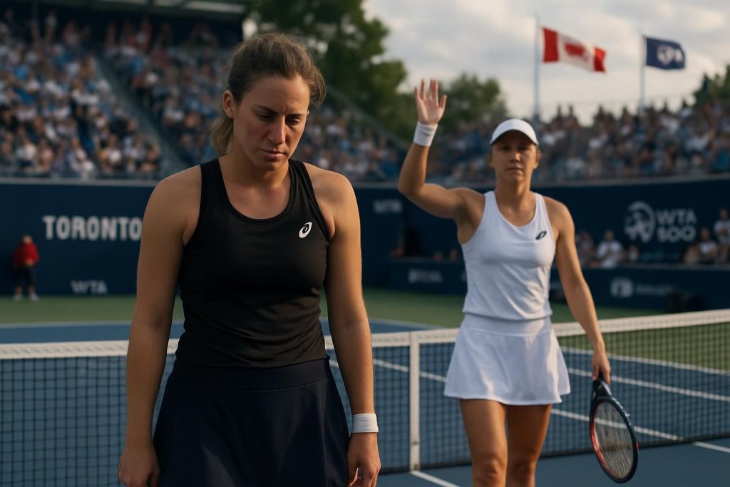 léolia jeanjean éliminée dès le premier tour du wta 1000 de toronto après une défaite face à la polonaise magdalena frech.