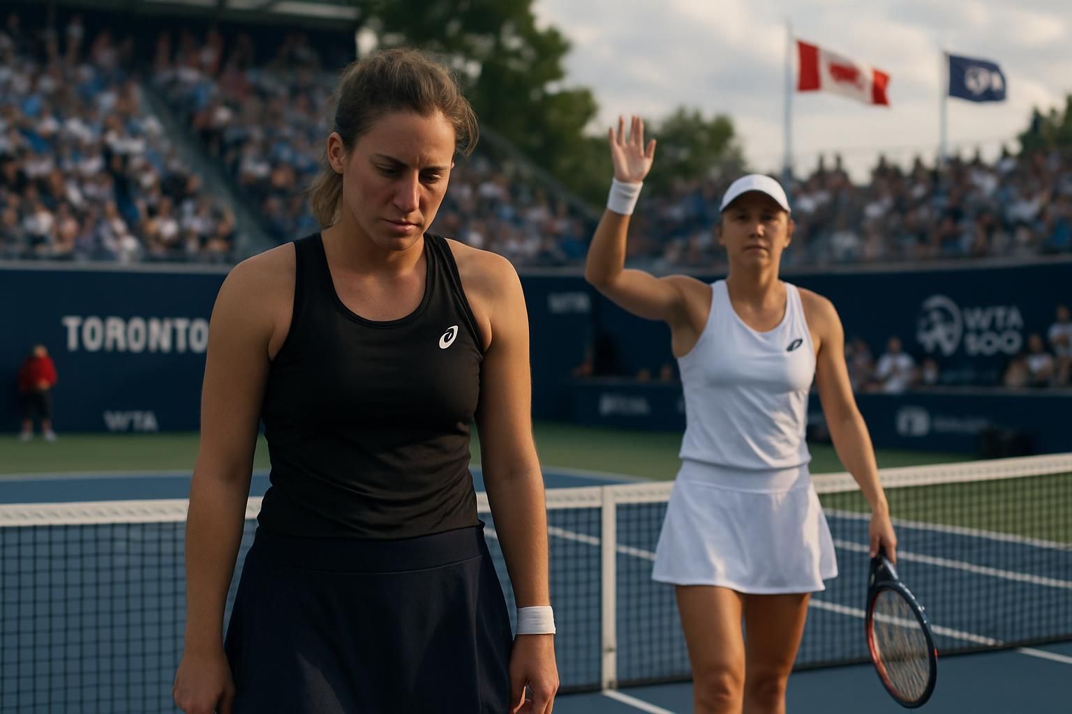 léolia jeanjean éliminée dès le premier tour du wta 1000 de toronto après une défaite face à la polonaise magdalena frech.