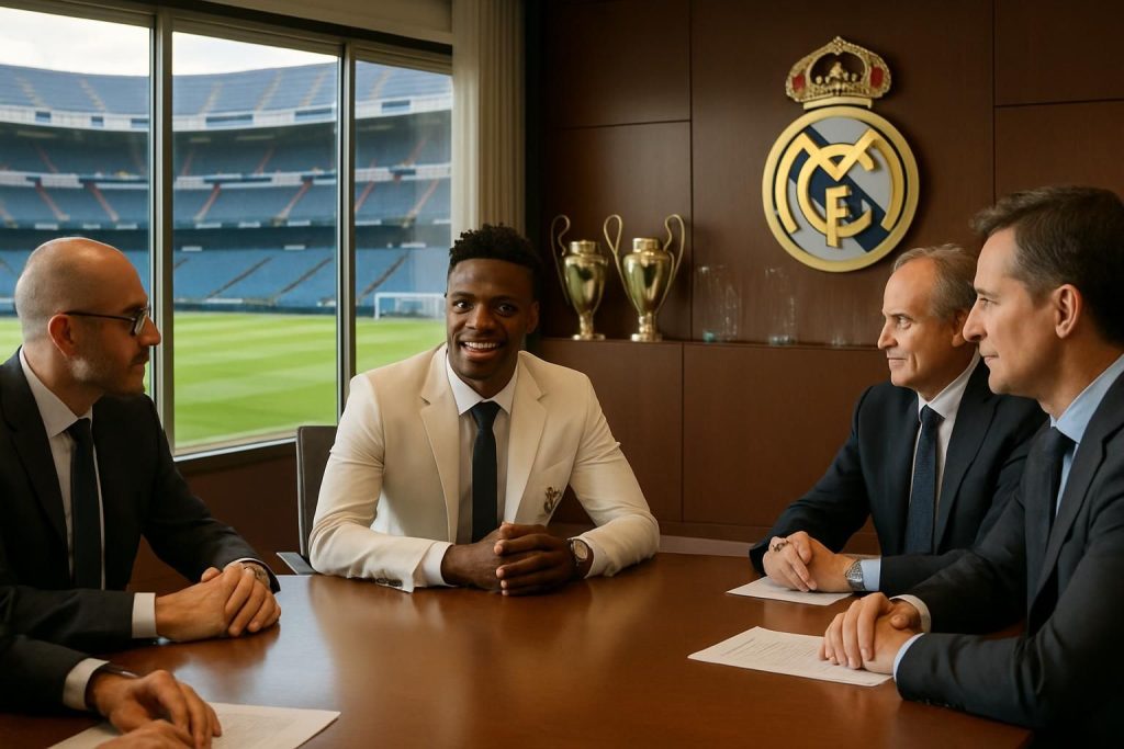 mercato : vinicius jr et le real madrid sont en pourparlers avancés pour une prolongation de contrat, renforçant ainsi leur collaboration au sein du club madrilène.
