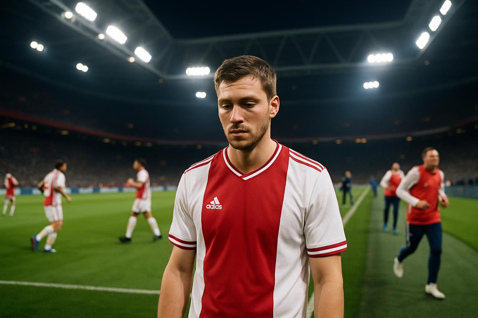 mika godts initialement annoncé titulaire avec l'ajax amsterdam en eredivisie, mais finalement écarté en raison d'une forme jugée insuffisante.