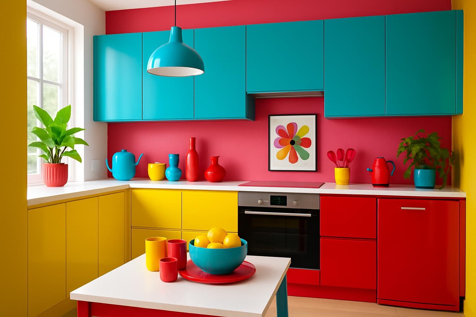 apportez une touche de fraîcheur et de gaieté à votre cuisine avec des couleurs pop franches, joyeuses et pleines de caractère. osez un décor vibrant qui reflète votre personnalité unique !