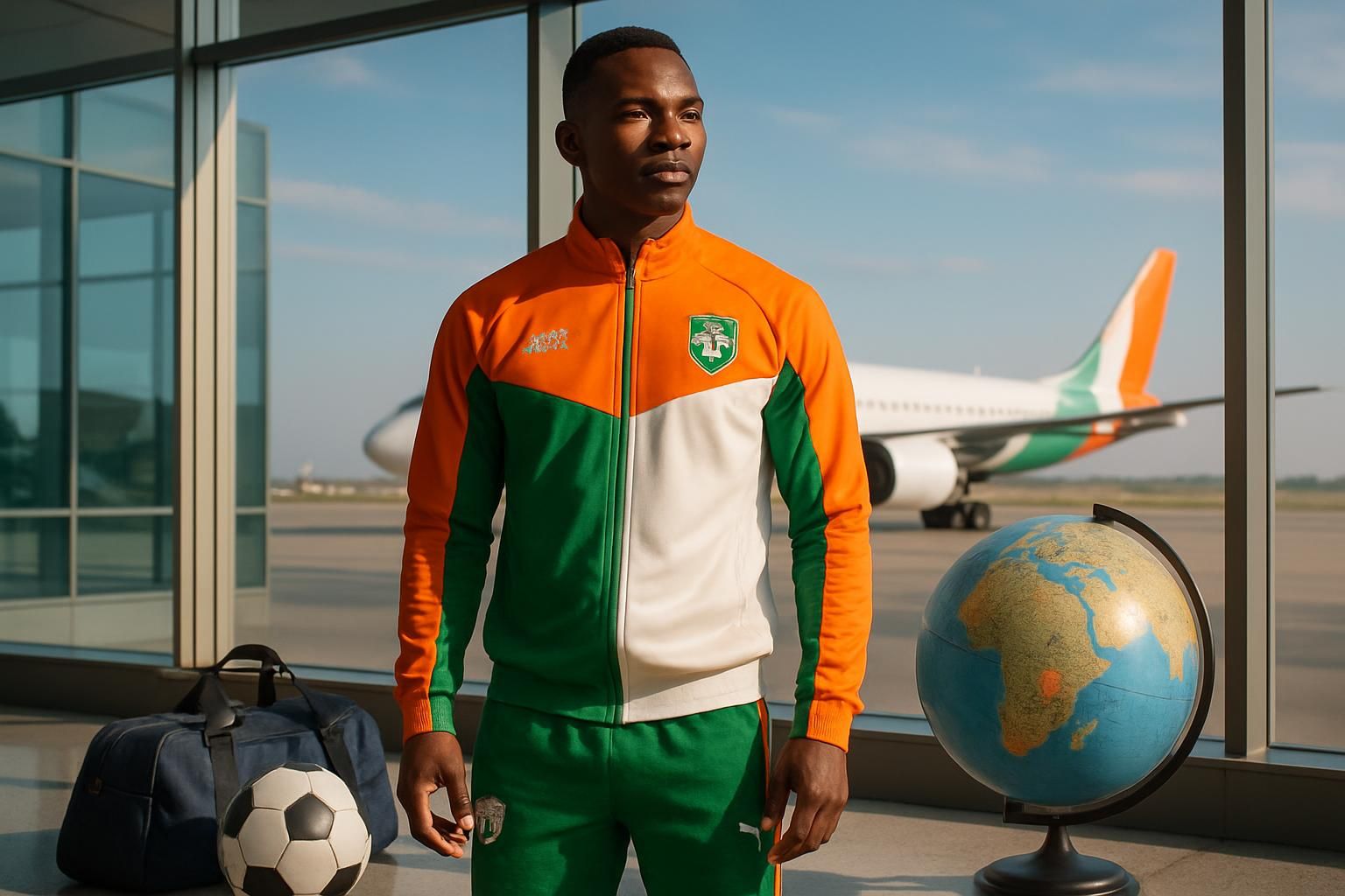 pacôme dadiet prend son envol pour la côte d'ivoire afin de préparer activement la coupe du monde 2027, avec ambition et détermination.