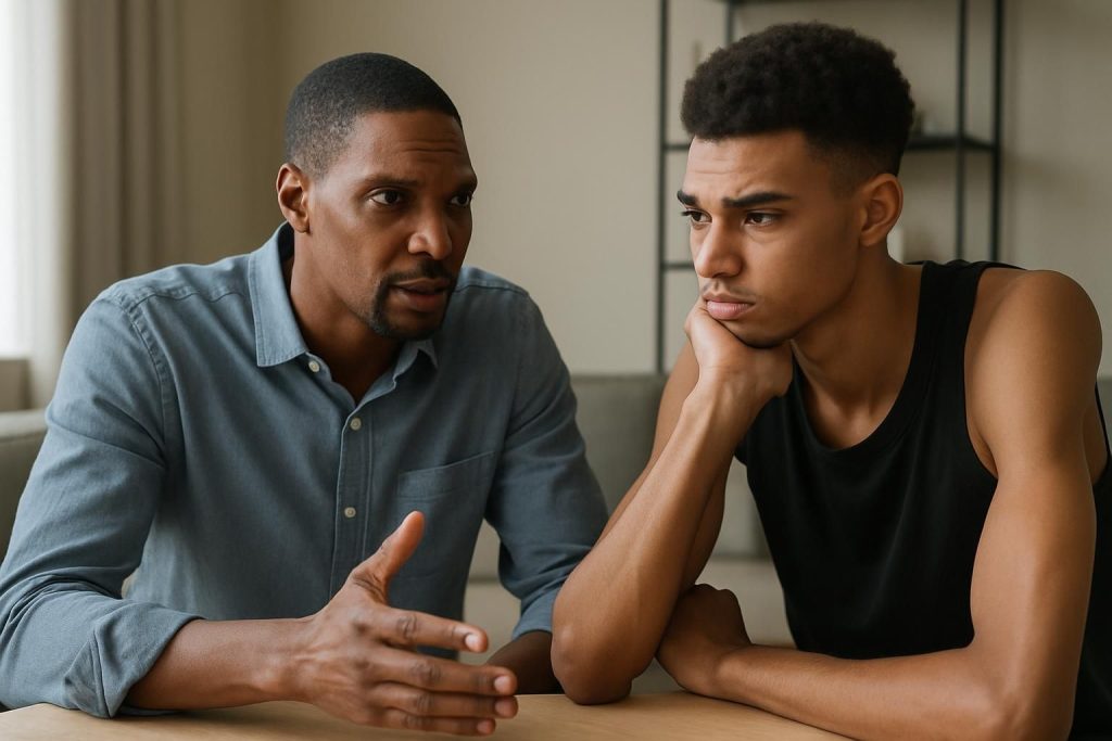 chris bosh, ancien joueur victime d'une thrombose en 2015, met en garde victor wembanyama sur les risques liés à cette maladie et insiste sur l'importance de bien prendre ses médicaments.
