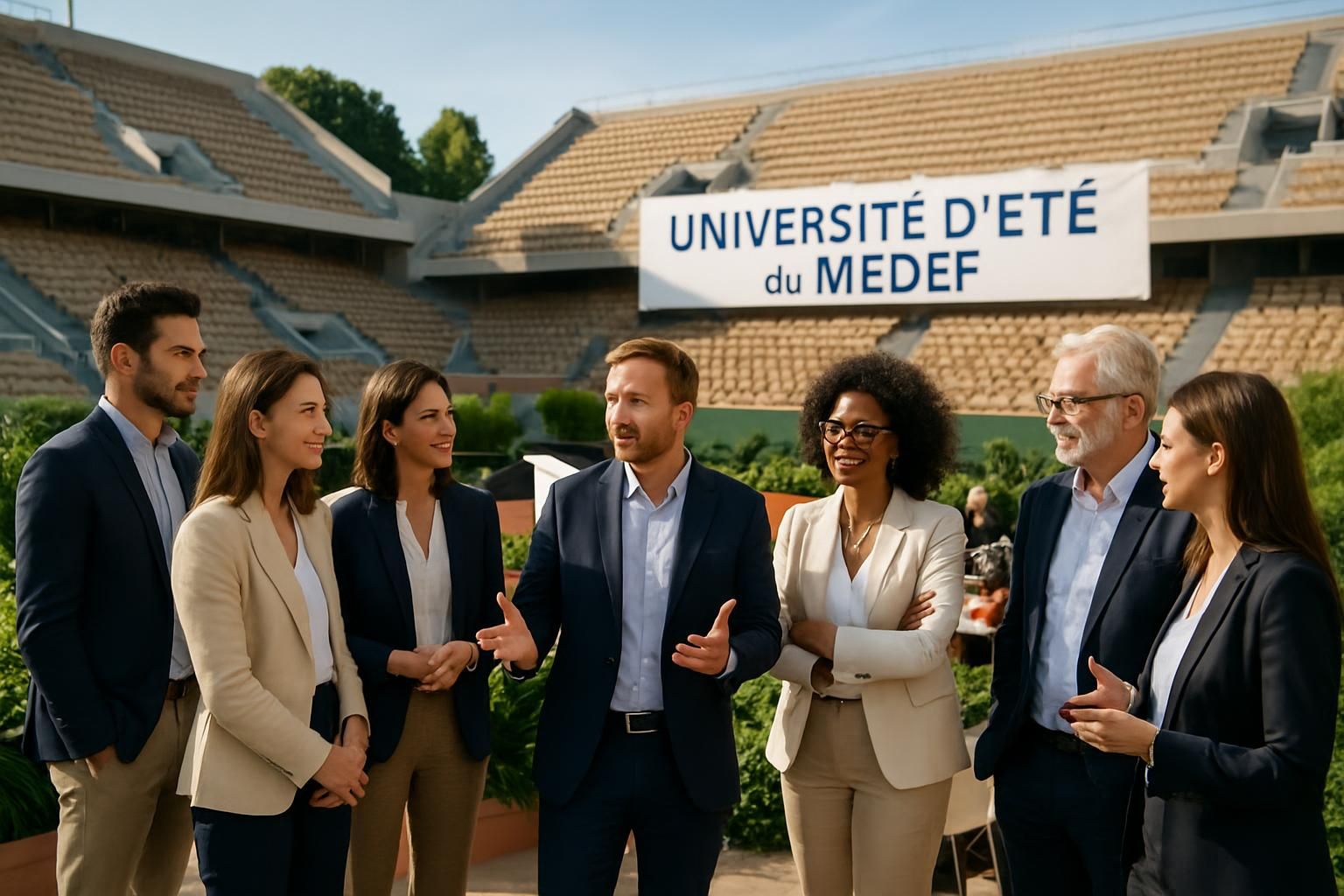 participez à l'université d'été du medef à roland-garros, le rendez-vous incontournable des leaders économiques pour débattre, réseauter et façonner l'avenir économique.