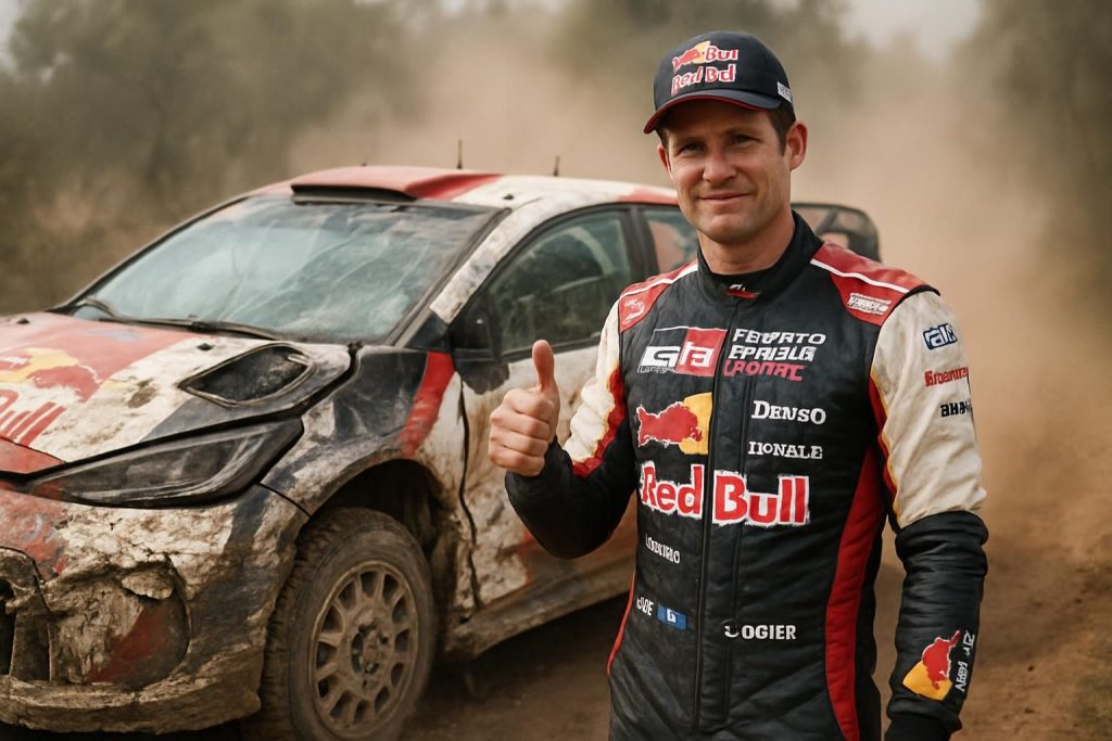 wrc : sébastien ogier salue la robustesse de sa voiture après un spectaculaire crash. heureusement, le pilote se porte bien malgré l'accident impressionnant.