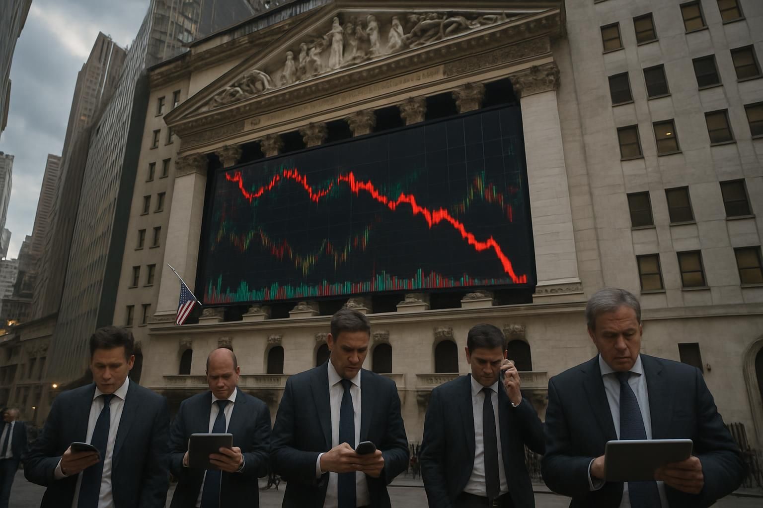 wall street s'oriente vers un net repli attendu avec des indices en baisse, reflétant les inquiétudes économiques et les fluctuations du marché.