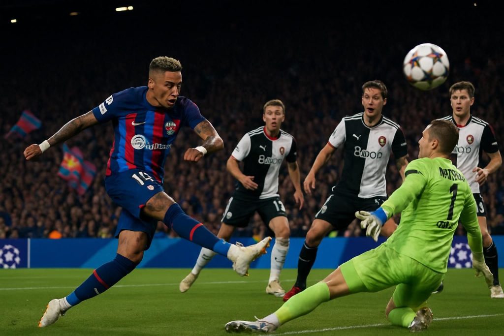 revivez en vidéo le but spectaculaire de raphinha qui a ouvert le score lors du match palpitant de ligue des champions entre le barça et feyenoord.