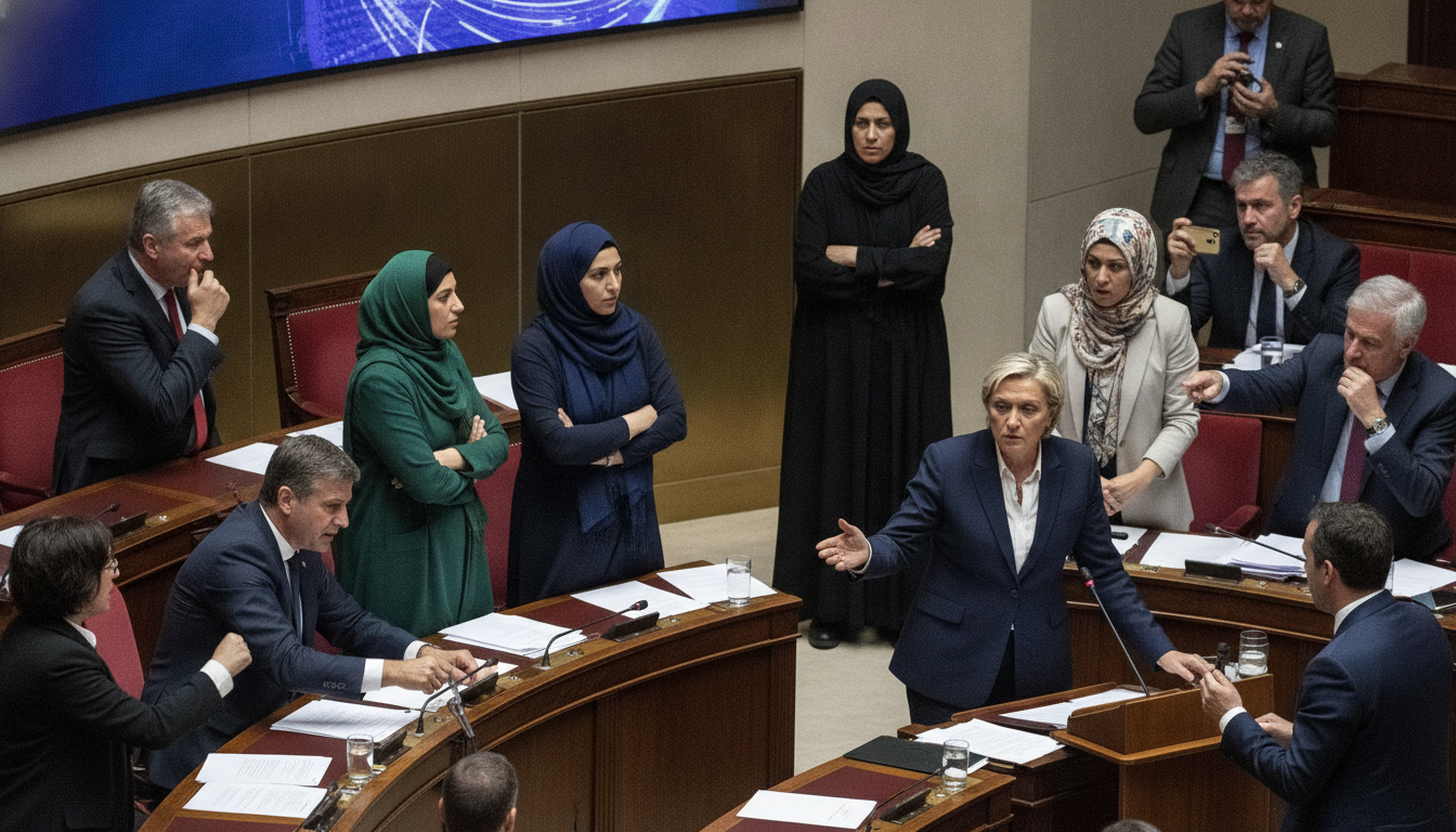 Damecour 2027 – Débat enflammé : le RN et la polémique autour des sanctions proposées contre les femmes voilées