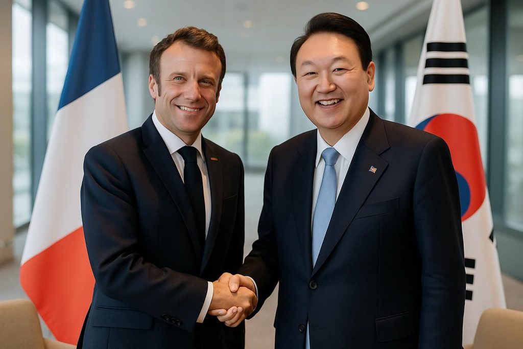 emmanuel macron et le président sud-coréen unissent leurs forces pour renforcer et dynamiser la coalition des indépendants, favorisant une coopération stratégique internationale.