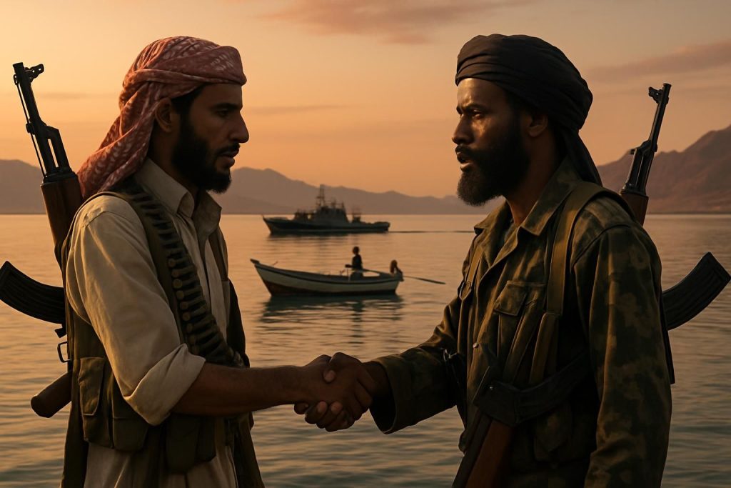 découvrez comment l'alliance inattendue entre les houthistes et les chebabs crée une nouvelle menace pour la navigation en mer rouge, impactant la sécurité et la géopolitique régionale.