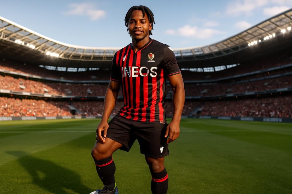 mercato : niels nkounkou, le latéral de l'eintracht francfort, rejoint officiellement l'ogc nice en prêt pour renforcer la défense azuréenne cette saison.