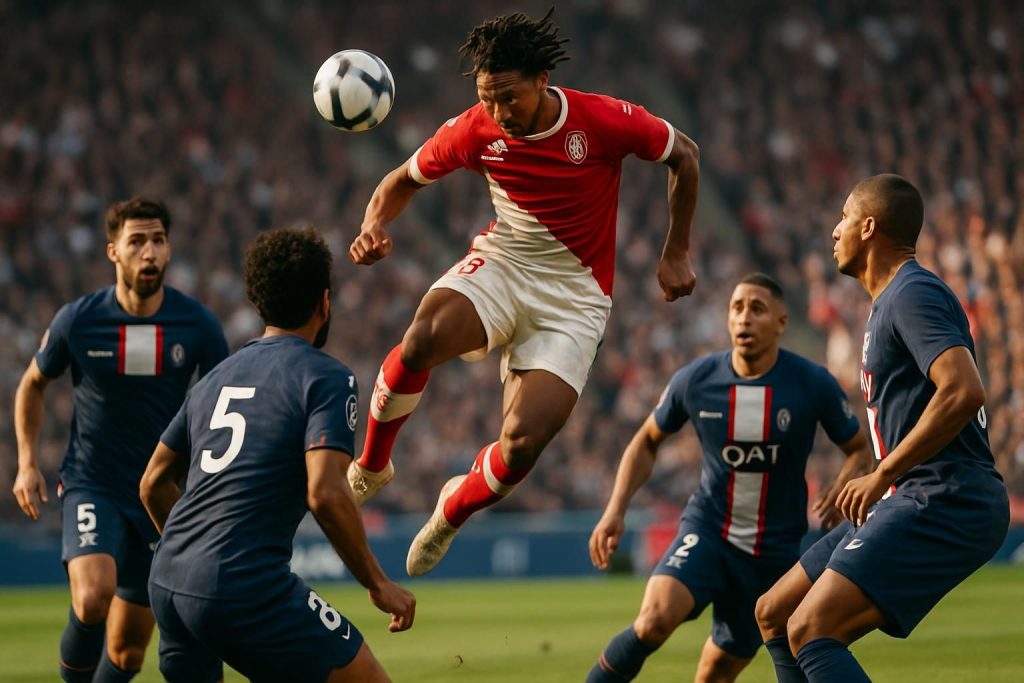 revivez le but spectaculaire de nazinho qui offre l’égalisation à monaco face au psg grâce à une tête impressionnante. vidéo et résumé du match disponibles.