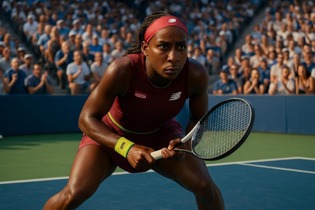 au us open, coco gauff a évité l'élimination en sauvant deux balles de match impressionnantes et s'est qualifiée pour les demi-finales, offrant un spectacle intense aux fans.