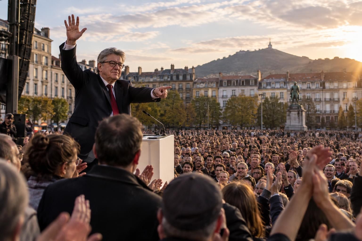 à clermont, jean-luc mélenchon mobilise une nouvelle fois les foules et lance un défi aux autres candidats dans la course à l’élection.