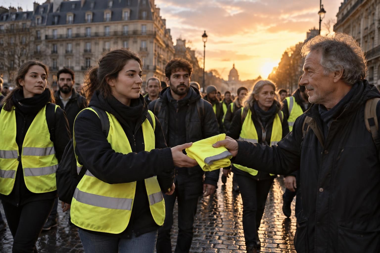 À Paris, la Gen Z en gilet jaune reprend le flambeau de ses aînés