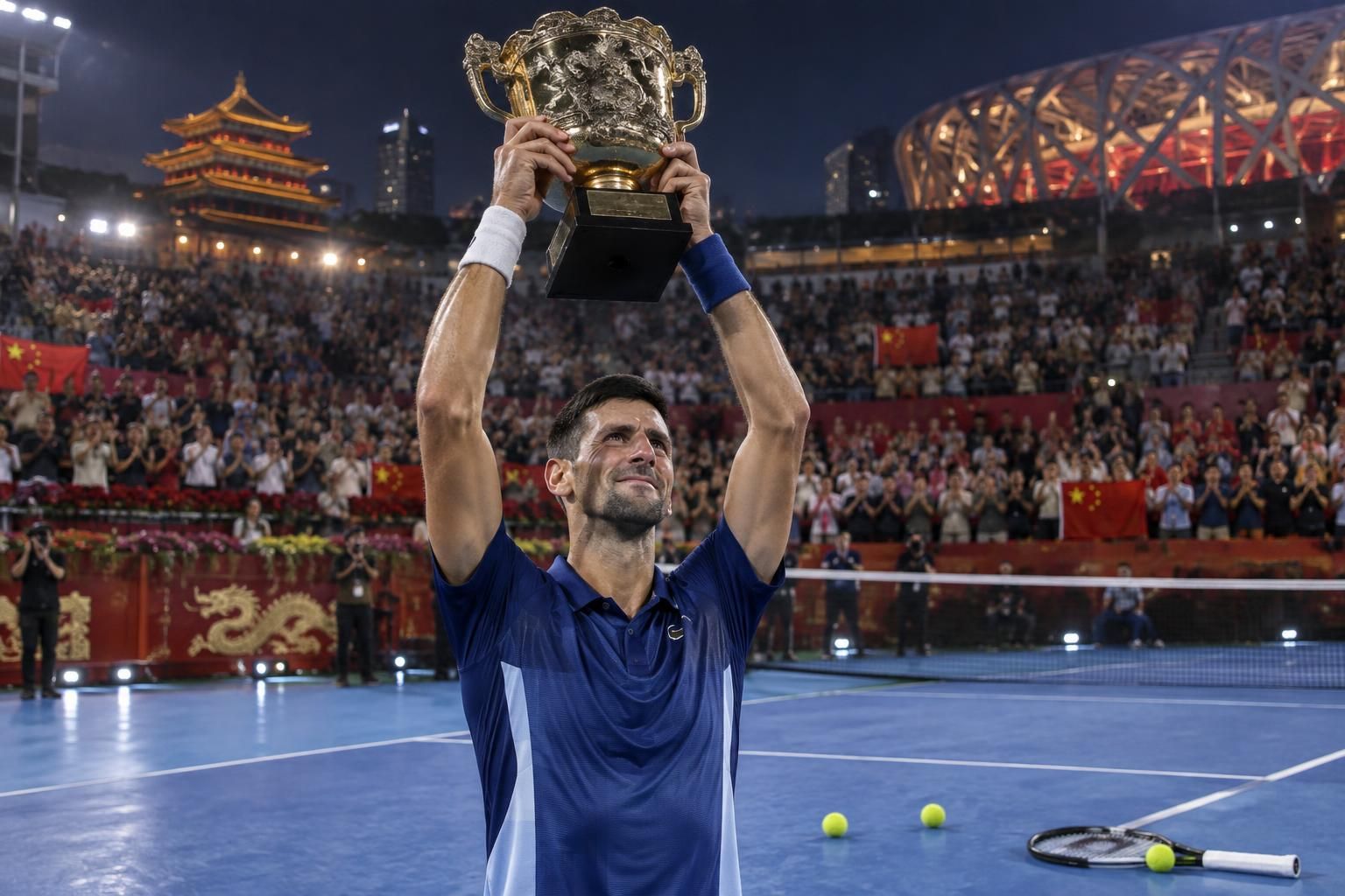 à pékin, novak djokovic remporte son 102e titre et se rapproche des records de roger federer et jimmy connors.