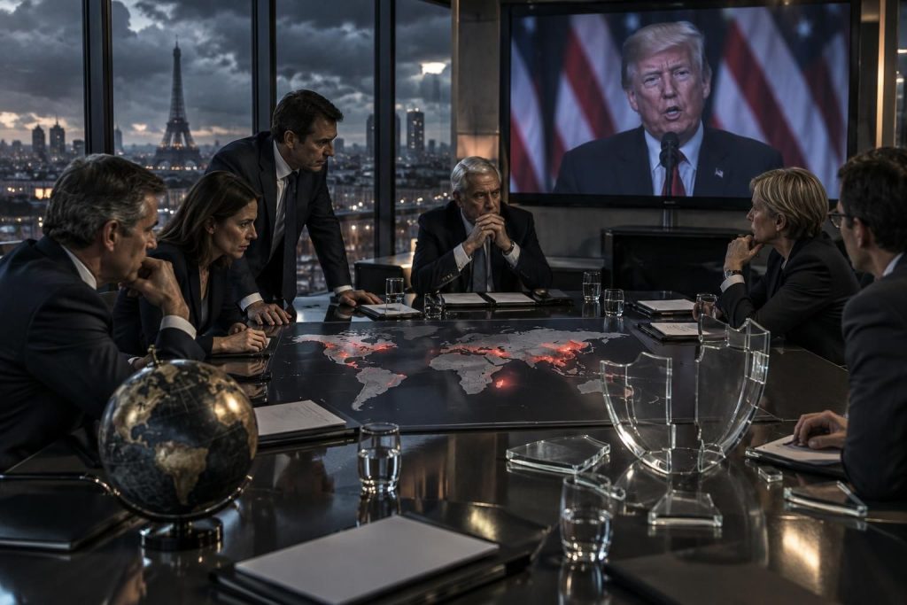 après les coups de donald trump, les dirigeants français sortent de leur sidération et cherchent comment protéger leurs entreprises des risques géopolitiques.