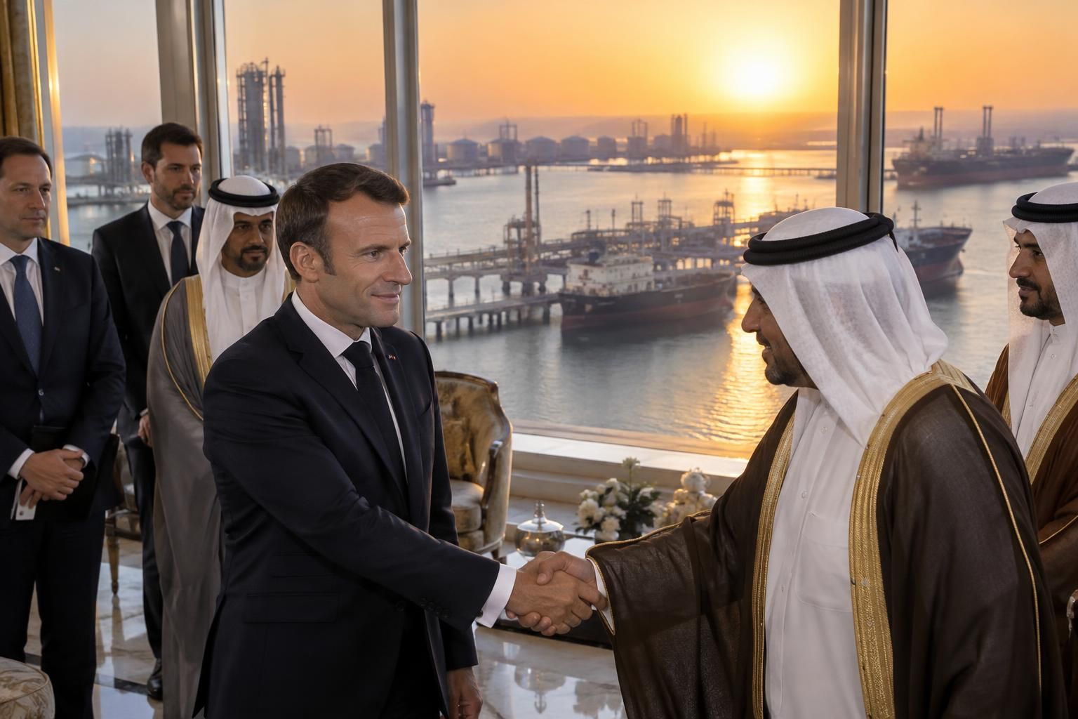 dans le golfe, emmanuel macron cherche à sécuriser les approvisionnements pétroliers de la france tout en renforçant ses alliances stratégiques.