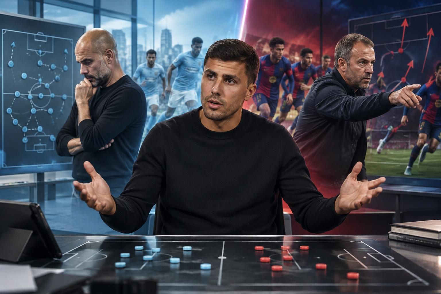 rodri explique en quoi hansi flick, entraîneur du barça, diffère radicalement de pep guardiola, qu’il a connu à manchester city.