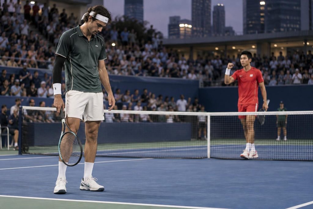 masters 1000 de shanghai : lorenzo musetti est éliminé dès le 2e tour par zhou yi, 277e mondial, au terme d’une surprise marquante.