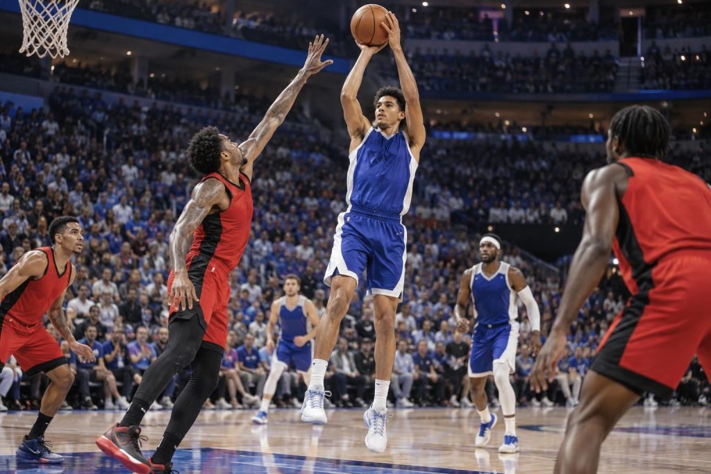 à quatre jours de la reprise, zaccharie risacher signe une belle performance avec dallas : 18 points en 27 minutes face à son ancienne équipe.