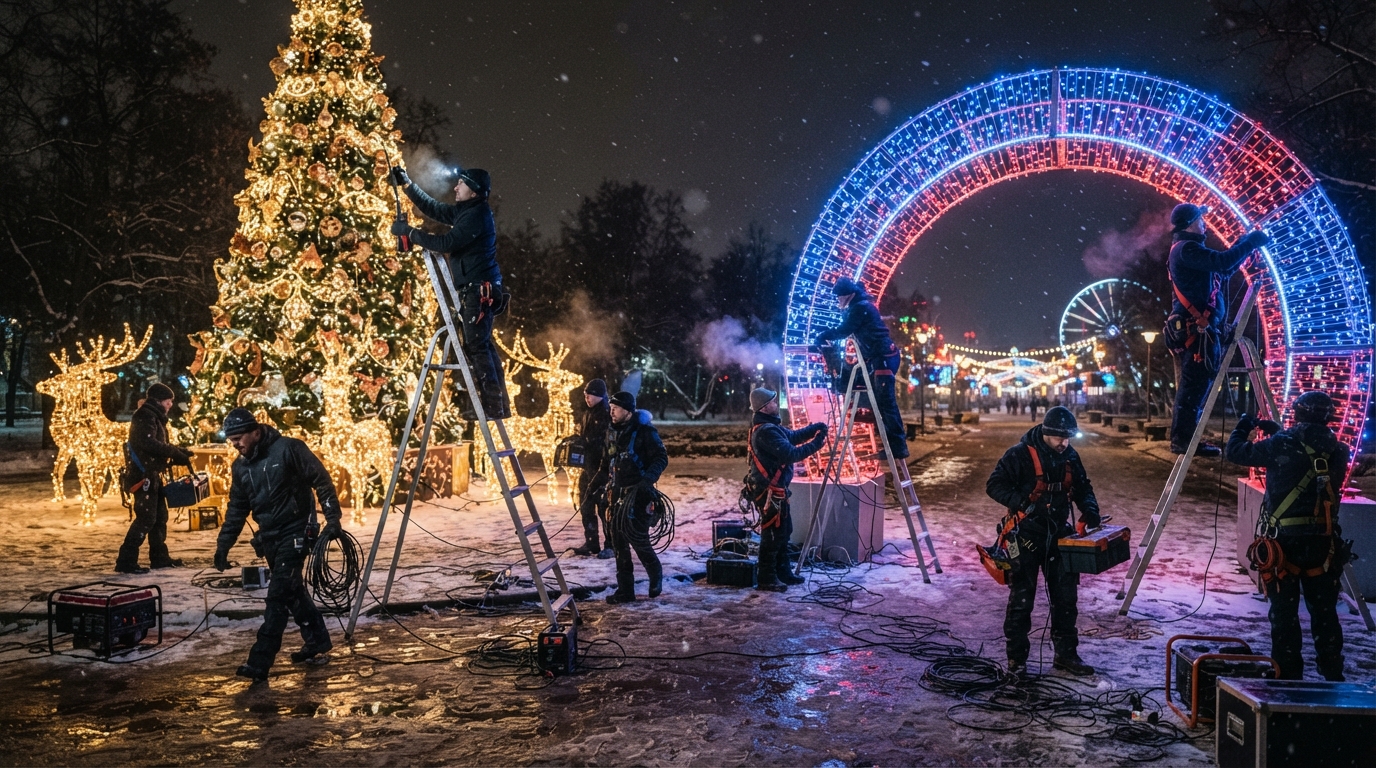 découvrez les coulisses de noël en lumières et la bataille créative qui anime les villes pour offrir les plus spectaculaires illuminations.