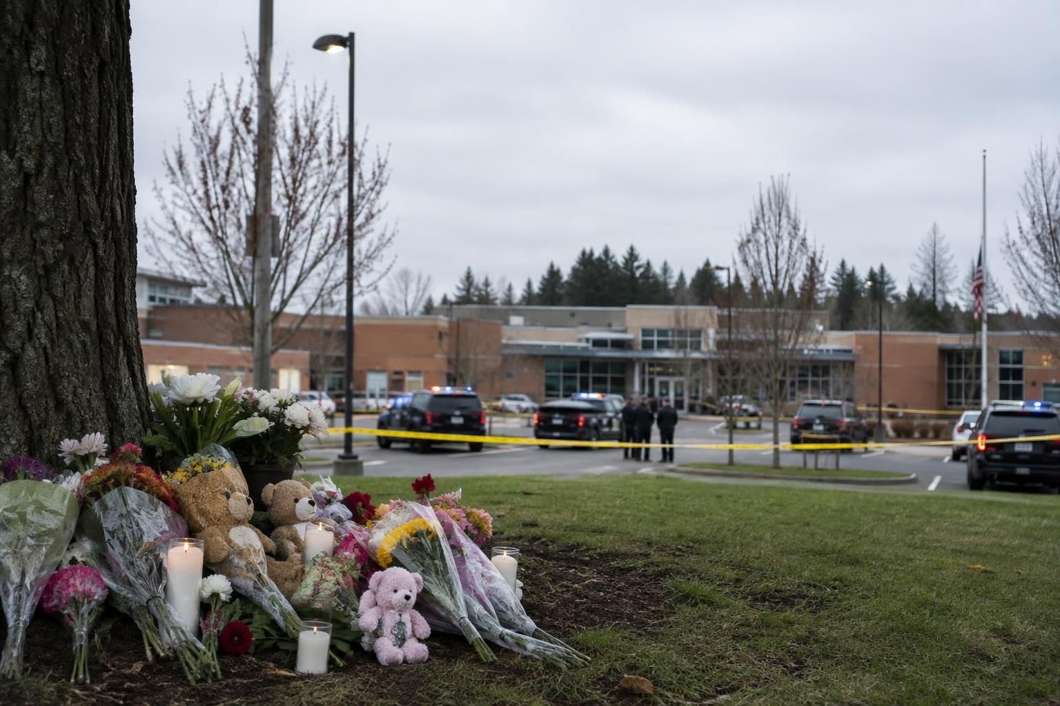 en oregon, une fusillade dans une école fait quatre morts, dont trois enfants. le tireur, âgé de 16 ans, est également tué.